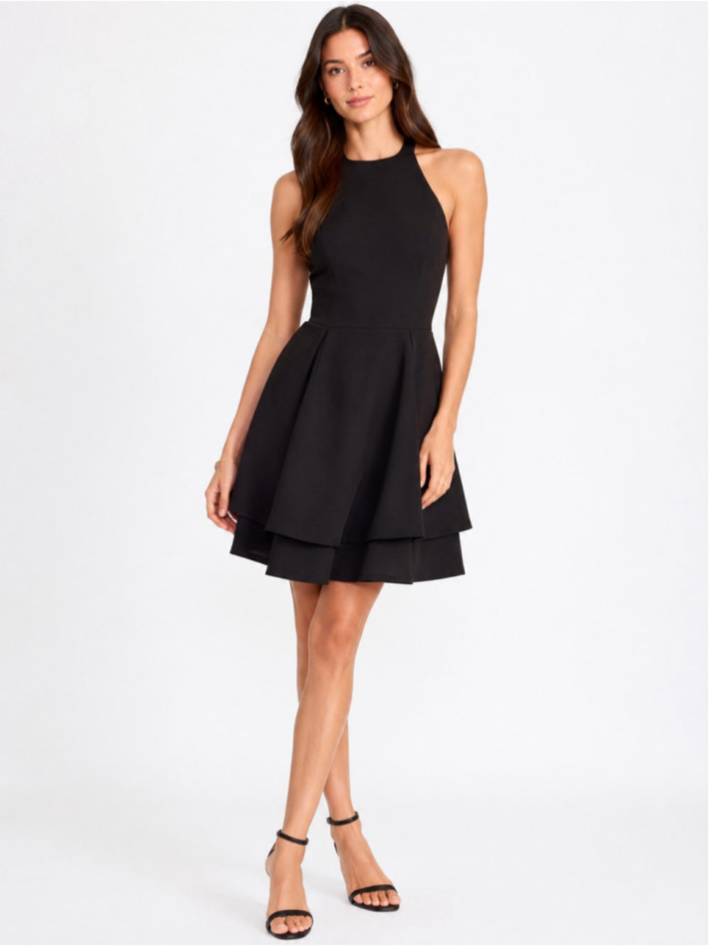 Lulus Black Sleeveless Halter Mini Dress Size S NWT
